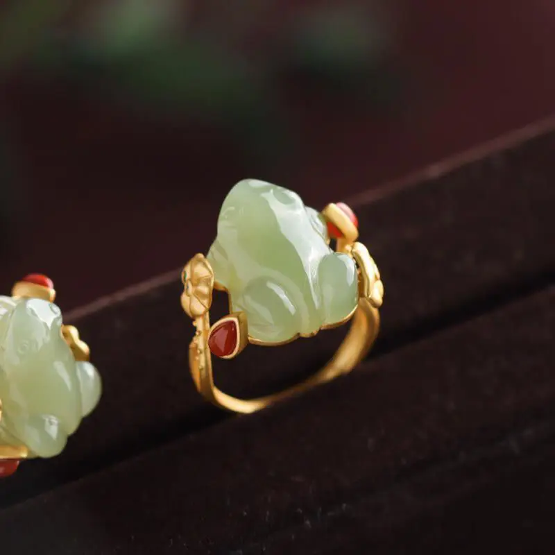 Daith Heart Ring - Зеленые нефритовые подвески, натуральные дизайнерские аксессуары,