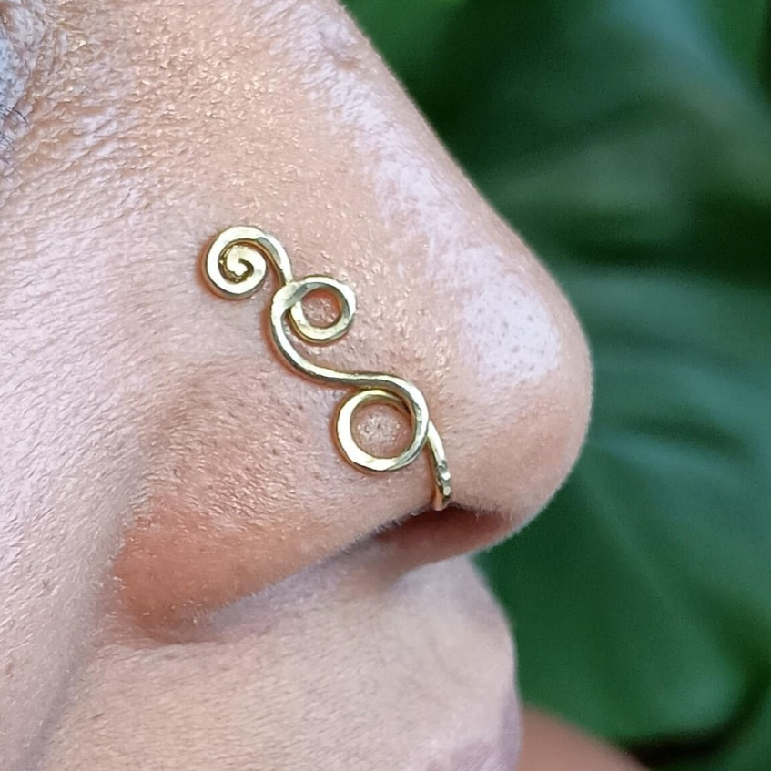 Body Jewelry Hypoallergenic - Имитация пирсинга: кольцо-манжета для носа/септума из