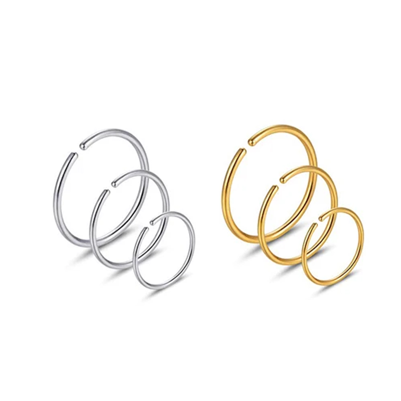 Body Jewelry Hypoallergenic - Набор из 6 гипоаллергенных колец для