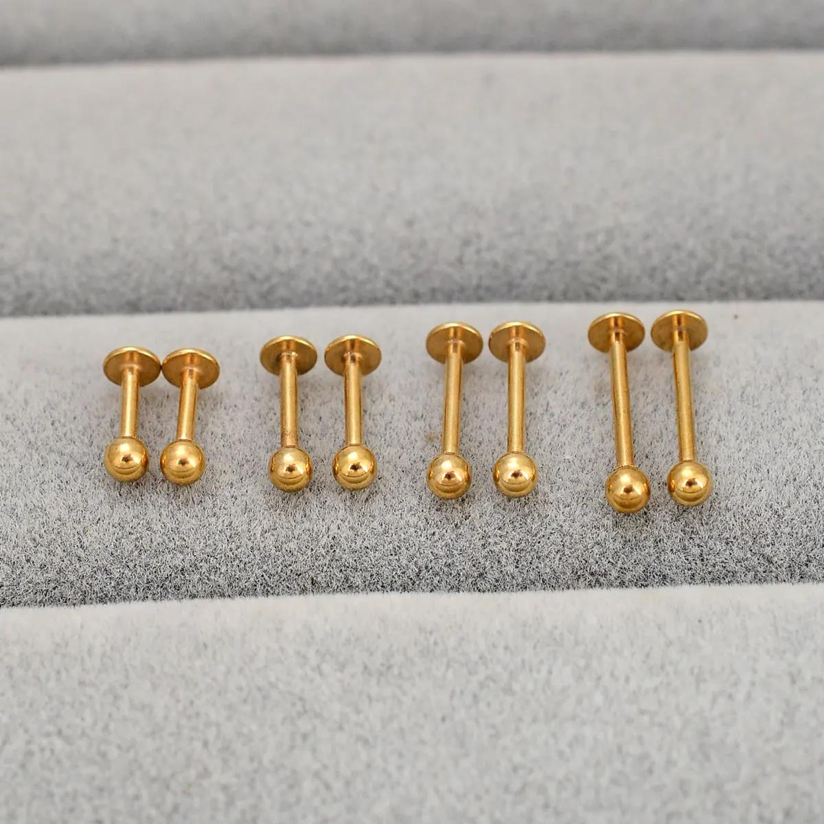 Body Jewelry Trend - 6/8/10/12 мм нержавеющая сталь золотой шар