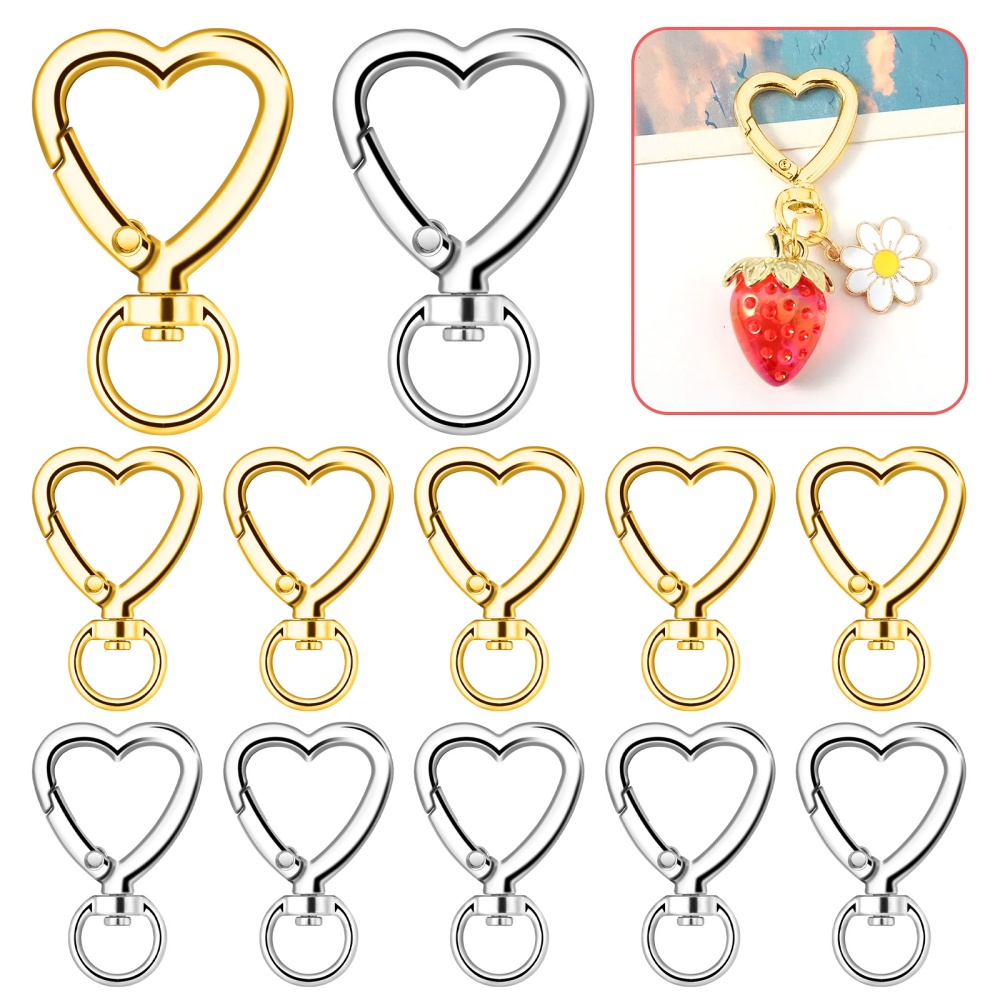 Daith Heart Ring - 10 шт. металлических застежек-карабинов в форме