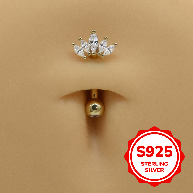 Body Jewelry Trend - Серьги-гвоздики для пирсинга пупка из стерлингового