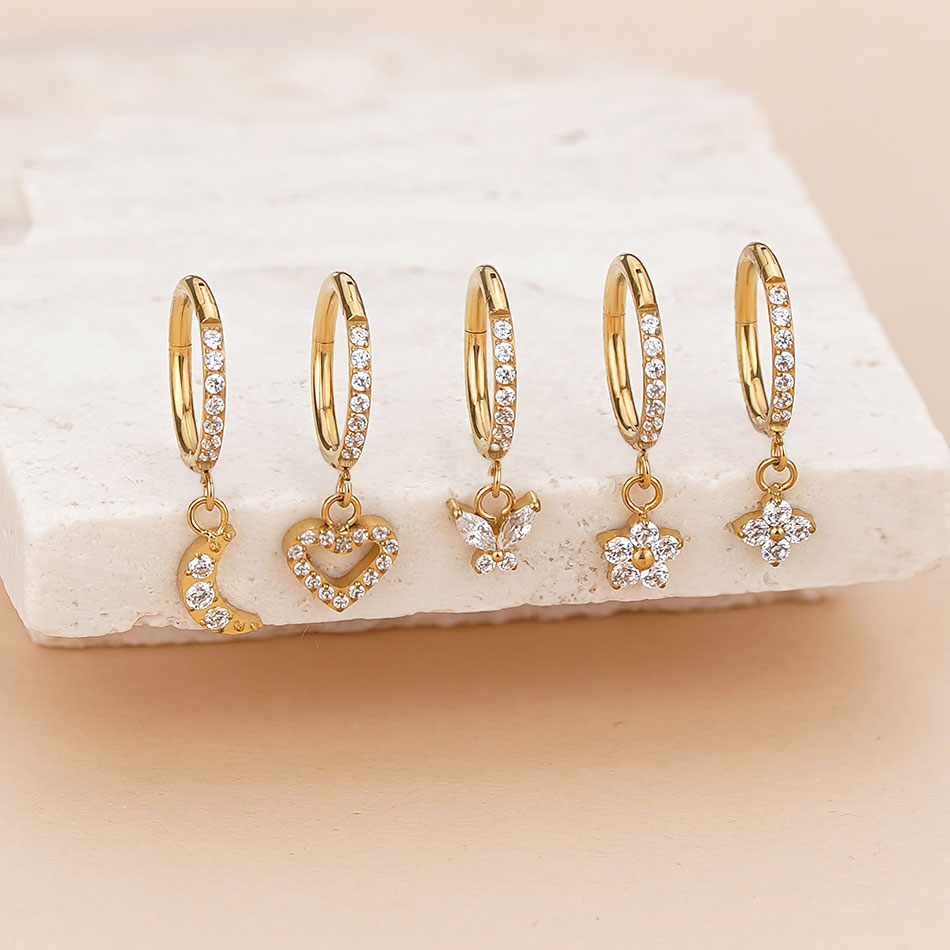 5 пар титановых серег-колец с  – обзор и цена Body Jewelry Trend
