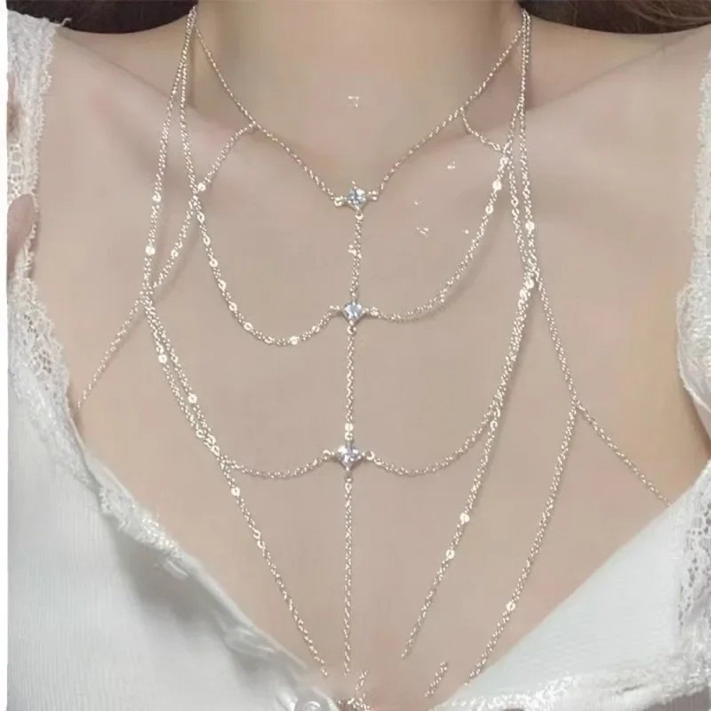 Блестящая цепочка на грудь с к – обзор и цена Body Jewelry Trend