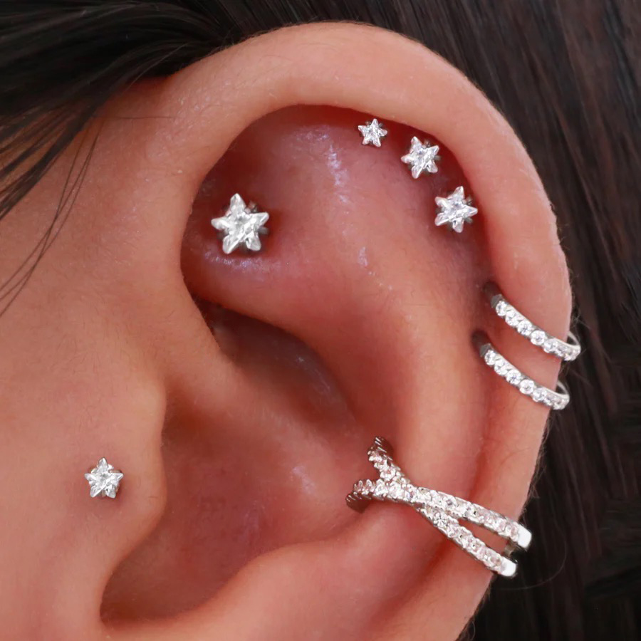 Женские серьги-спирали со звез – обзор и цена Body Jewelry Trend