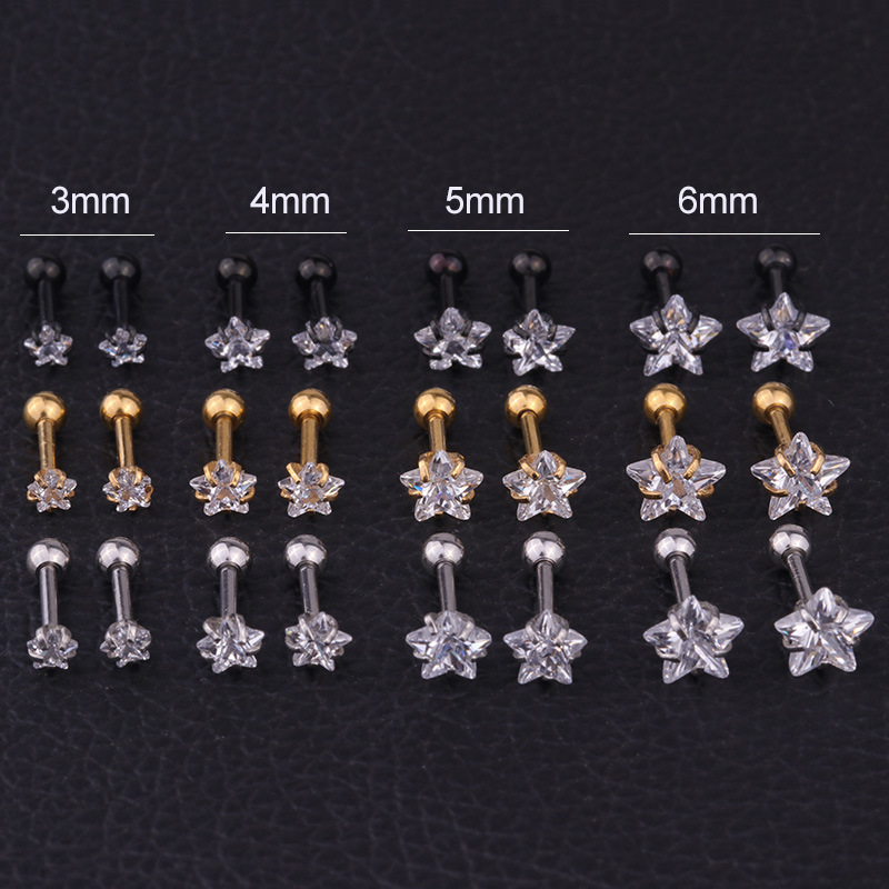Женские серьги-спирали со звез – обзор и цена Body Jewelry Trend