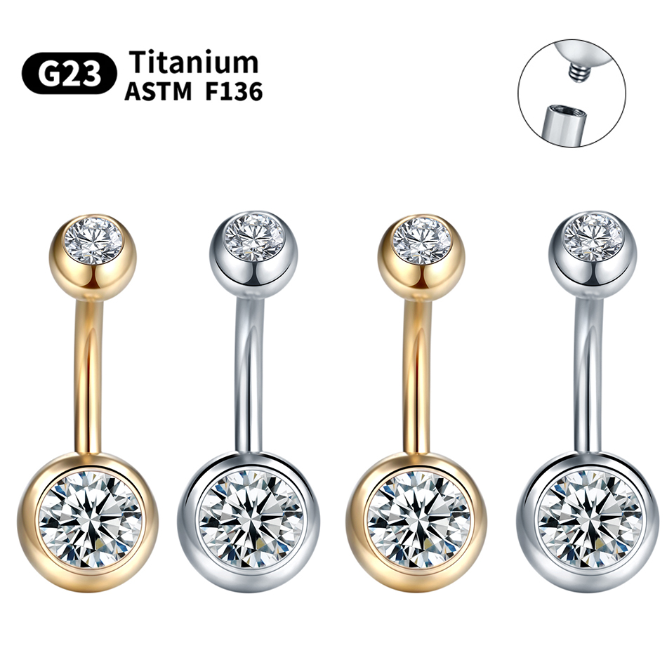 1 шт. G23 титан 14 г золотого  – обзор и цена Belly Bar Titanium