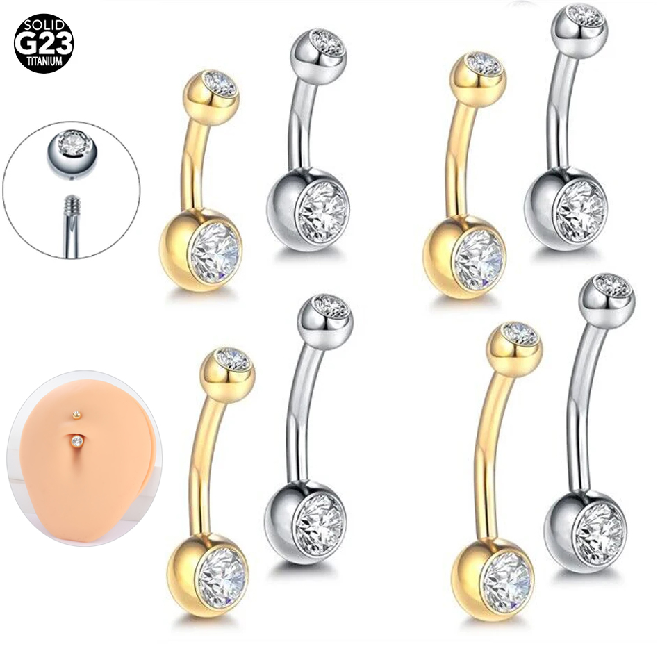 Женское кольцо из титана G23,  – обзор и цена Belly Bar Titanium