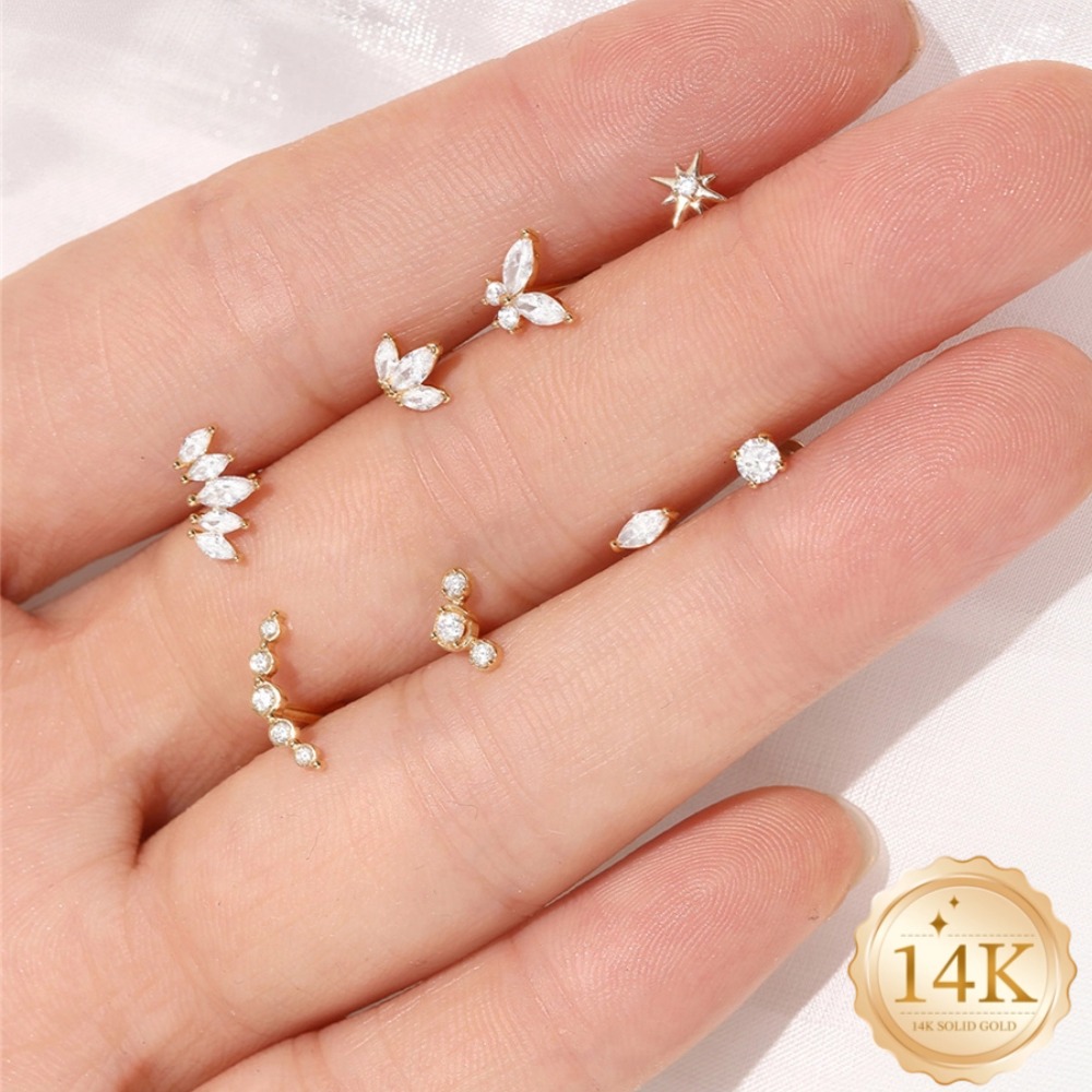 DIeSchein 14K Золотой серьга-к – обзор и цена Body Jewelry Hypoallergenic