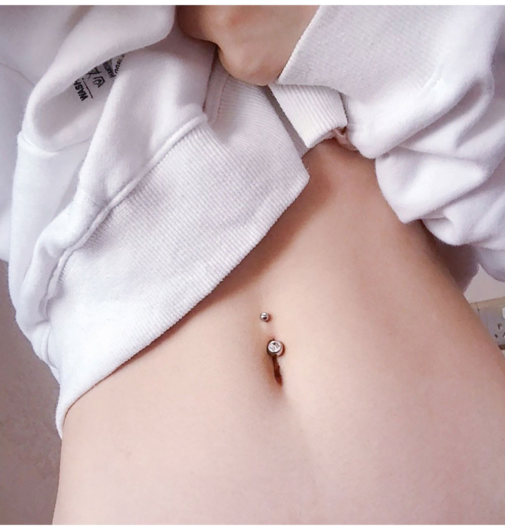 Кольца для пупка с двойным дра – обзор и цена Belly Bar Titanium